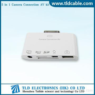 White 5 in 1 Camera Connection Kit for iPad